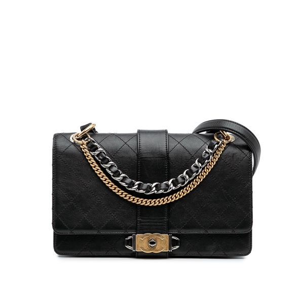 Pre-Loved Chanel Quilted Calfskin Double Chain Top Handle Flap - Picture 1 of 10